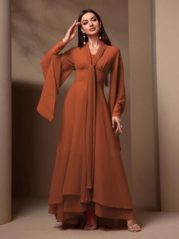 TOLEEN Summer Floral Dresses for Women Long Sleeve Casual Style Beach Swing Dresses in Saudi Arabia