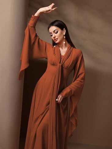 TOLEEN Summer Floral Dresses for Women Long Sleeve Casual Style Beach Swing Dresses in Saudi Arabia