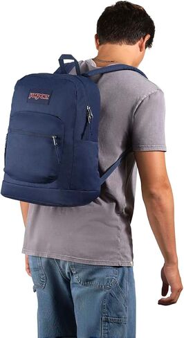 حقيبة ظهر JanSport Cross Town Plus - حجرة رئيسية كبيرة، جيب جانبي لزجاجة المياه، حقيبة كمبيوتر محمول مبطنة مقاس 15 بوصة - كحلي in Saudi Arabia