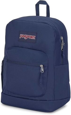 حقيبة ظهر JanSport Cross Town Plus - حجرة رئيسية كبيرة، جيب جانبي لزجاجة المياه، حقيبة كمبيوتر محمول مبطنة مقاس 15 بوصة - كحلي in Saudi Arabia