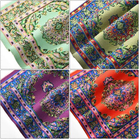 8 Pieces 1:12 Miniature Carpet Dollhouse Accessories, Includes 4 Pieces Turkishness Floral Print Vintage Woven Rugs, 4 Pieces Mini Welcome Floor Blanket Dollhouse Blankets Doll House Furniture Decor in Saudi Arabia