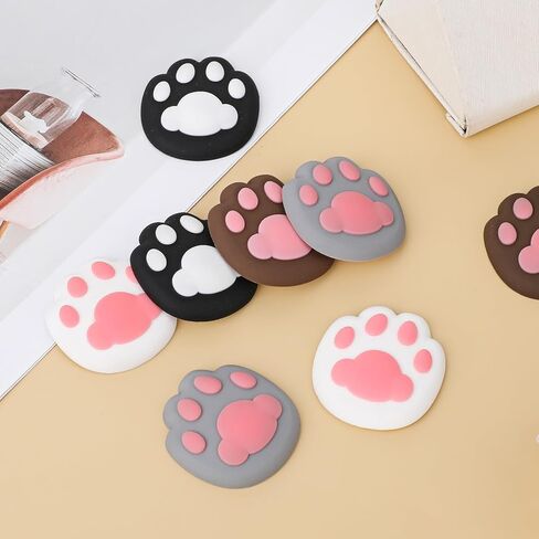 8 PCS Wall Door Stoppers Wall Protector Cute, Door Knob Wall Protector, Wall Door Stoppers Wall Protector, Self Adhesive Cute Cat's Paw Wall Protector in Saudi Arabia