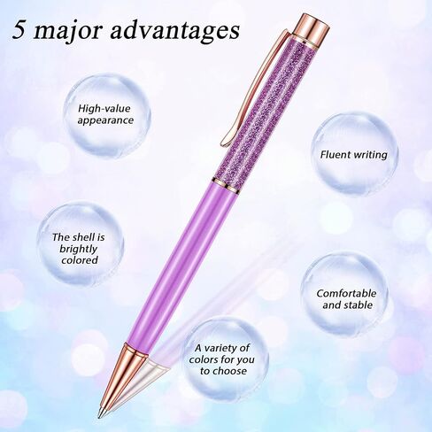 HESTYA 16 Pieces Ballpoint Pens Flower Dynamic Crystal Pens for School Black Ink Ballpoint Pens Flower Liquid Sand Pen for Birthday, Back to School Seasons, Wedding, Home Office(Liquid Style) in Saudi Arabia