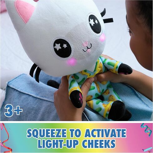 Gabby's Dollhouse Sleepy Time Pandy Paws Plush Toy, 13-Inch Stuffed Animal with Light-Up Cheeks, Kids Toys for Girls & Boys Ages 3+ in Kuwait