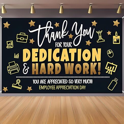 Employee Appreciation Day Banner Backdrop Decorations, Thank You for You Dedication Hard Work Employee Appreciation Background Decooration Supplies Decor, 7x5 FT in Saudi Arabia