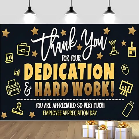Employee Appreciation Day Banner Backdrop Decorations, Thank You for You Dedication Hard Work Employee Appreciation Background Decooration Supplies Decor, 7x5 FT in Saudi Arabia