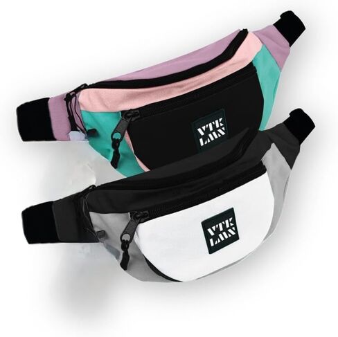 مجموعة Vatkalimon الناعمة الملونة من Fanny Pack مكونة من حقيبتين بحزام للسيدات، وحقائب فاني للنساء، وظهر كروس للجنسين مع سحابين in Saudi Arabia