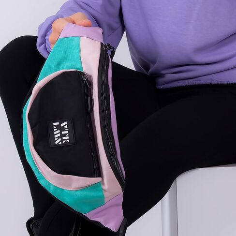 مجموعة Vatkalimon الناعمة الملونة من Fanny Pack مكونة من حقيبتين بحزام للسيدات، وحقائب فاني للنساء، وظهر كروس للجنسين مع سحابين in Saudi Arabia