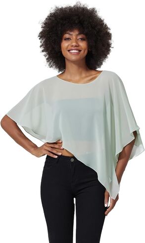Chiffon Cape Poncho Shawls and Wraps for Evening Dresses Wedding Party Travel Lightweight Soft in Kuwait
