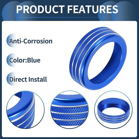 Headlight Fog Light Control Switch Knob Cover Ring, Interior Decal Trim for Dodge for RAM 2018-2022 Blue, 1 Pc in Saudi Arabia