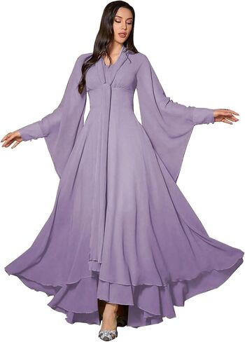 فساتين TOLEEN الصيفية المزخرفة بالزهور للنساء بأكمام طويلة ونمط كاجوال على الشاطئ in Kuwait