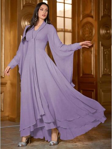 فساتين TOLEEN الصيفية المزخرفة بالزهور للنساء بأكمام طويلة ونمط كاجوال على الشاطئ in Kuwait