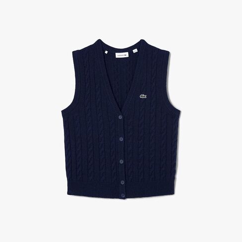 Lacoste Women's Sleeveless Cashmere Cardigan in Saudi Arabia