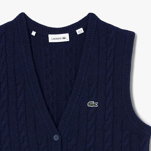 Lacoste Women's Sleeveless Cashmere Cardigan in Saudi Arabia