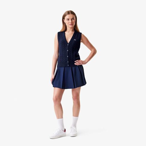 Lacoste Women's Sleeveless Cashmere Cardigan in Saudi Arabia
