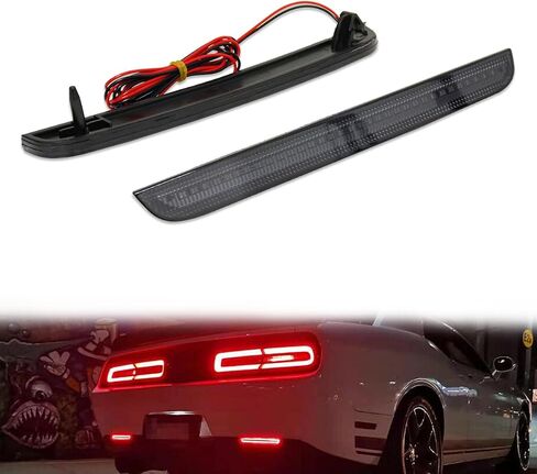 ADIIL Smoked Lens Rear Bumper Reflectors Light Kit For 2015-2022 Dodge Challenger in Saudi Arabia