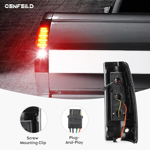 LED Tail Light Assembly + 3rd Third Brake Cargo Rear Lamp Fit for Chevy Silverado 1500 2500 3500 03-06, for GMC Sierra 1500 2500 HD 3500 04-06, for 07 Silverado and Sierra Classic Smoked Lens in Saudi Arabia