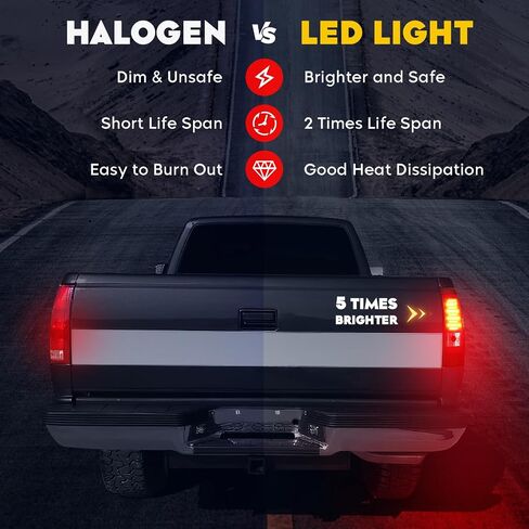 LED Tail Light Assembly + 3rd Third Brake Cargo Rear Lamp Fit for Chevy Silverado 1500 2500 3500 03-06, for GMC Sierra 1500 2500 HD 3500 04-06, for 07 Silverado and Sierra Classic Smoked Lens in Saudi Arabia