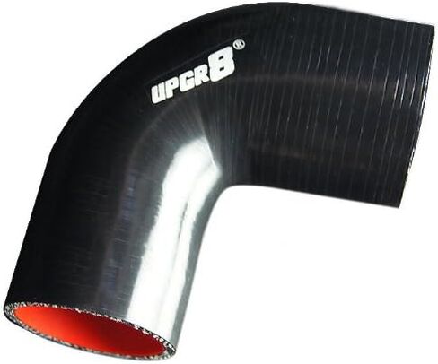 خرطوم السيليكون Upgr8 Universal ذو 4 طبقات عالي الأداء 90 درجة للكوع المخفض (2.25 بوصة (57 مم) إلى 2.5 بوصة (63 مم)، أسود) in Kuwait