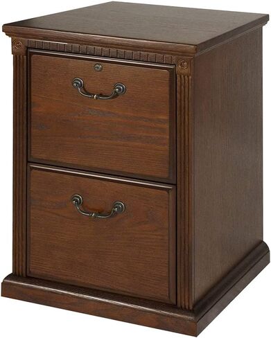 خزانة ملفات ذات درجين من Martin Furniture Huntington Oxford، درج ملفات تخزين المكتب، بني in Kuwait