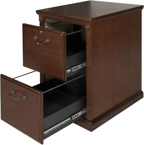 خزانة ملفات ذات درجين من Martin Furniture Huntington Oxford، درج ملفات تخزين المكتب، بني in Kuwait