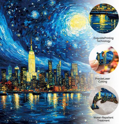 Wooden Puzzles Jigsaw Puzzles 286pcs DIY Puzzle for Adults and Kids Starry Sky Puzzles-Gift for Christmas, Home Decorations, and Mindful Play 11 * 11 Inch in Saudi Arabia