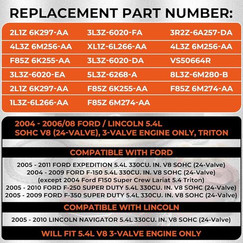 مجموعة سلسلة التوقيت، مضخة مياه مضخة الزيت ومجموعة توقيت محرك صمامات VVT، مناسبة لسيارة Ford F-150 5.4L 2004-2009، مناسبة لسيارة Lincoln Navigator 5.4L، مناسبة لسيارة Ford Expedition 5.4L OE# 5L3Z-6268-A in Kuwait