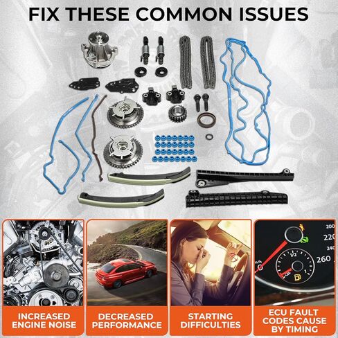 مجموعة سلسلة التوقيت، مضخة مياه مضخة الزيت ومجموعة توقيت محرك صمامات VVT، مناسبة لسيارة Ford F-150 5.4L 2004-2009، مناسبة لسيارة Lincoln Navigator 5.4L، مناسبة لسيارة Ford Expedition 5.4L OE# 5L3Z-6268-A in Kuwait