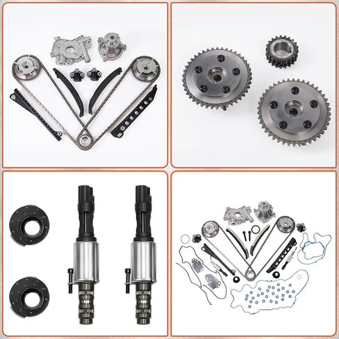 مجموعة سلسلة التوقيت، مضخة مياه مضخة الزيت ومجموعة توقيت محرك صمامات VVT، مناسبة لسيارة Ford F-150 5.4L 2004-2009، مناسبة لسيارة Lincoln Navigator 5.4L، مناسبة لسيارة Ford Expedition 5.4L OE# 5L3Z-6268-A in Kuwait