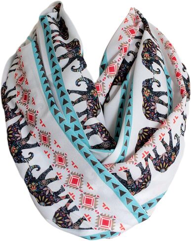 Etwoa الفيل طباعة إنفينيتي وشاح دائرة حلقة وشاح in Kuwait