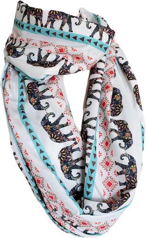 Etwoa الفيل طباعة إنفينيتي وشاح دائرة حلقة وشاح in Kuwait