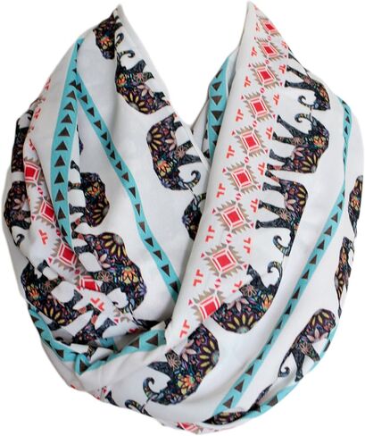 Etwoa الفيل طباعة إنفينيتي وشاح دائرة حلقة وشاح in Kuwait