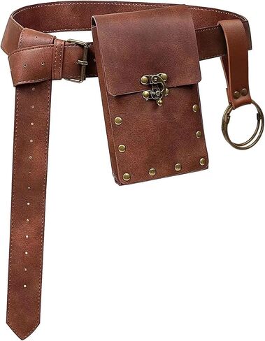 إكسسوارات عصر النهضة، محفظة للعملات المعدنية، ملحقات القراصنة Steampunk، حقيبة خصر القرون الوسطى، أزياء الهالوين التنكرية، حزمة فاني غير رسمية (Style-A، أسود) in Saudi Arabia