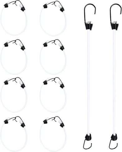 4 Inch Mini Bungee Cords with Hooks, Black Elastic Bungee Cords Heavy Duty Outdoor Tarp Bungee Straps, 10PCS in Kuwait
