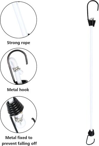 4 Inch Mini Bungee Cords with Hooks, Black Elastic Bungee Cords Heavy Duty Outdoor Tarp Bungee Straps, 10PCS in Kuwait