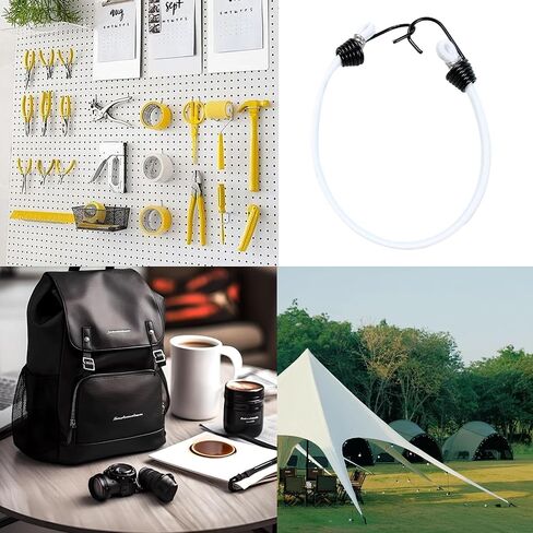 4 Inch Mini Bungee Cords with Hooks, Black Elastic Bungee Cords Heavy Duty Outdoor Tarp Bungee Straps, 10PCS in Kuwait