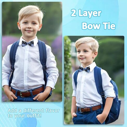 Boys Bow Tie, Kids Bow Ties for Boys 4-7, Pre-tied Clip on Kids Toddler Bowtie for Girls School Party Wedding Concert in Kuwait