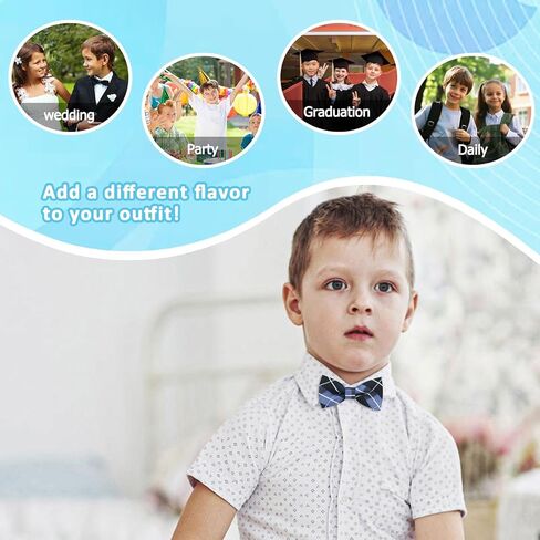 Boys Bow Tie, Kids Bow Ties for Boys 4-7, Pre-tied Clip on Kids Toddler Bowtie for Girls School Party Wedding Concert in Kuwait