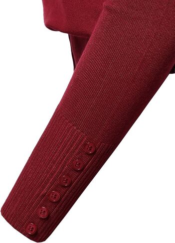 Women's Basic Solid V-Neck Button Closure Long Sleeves Sweater Cardigan in Kuwait