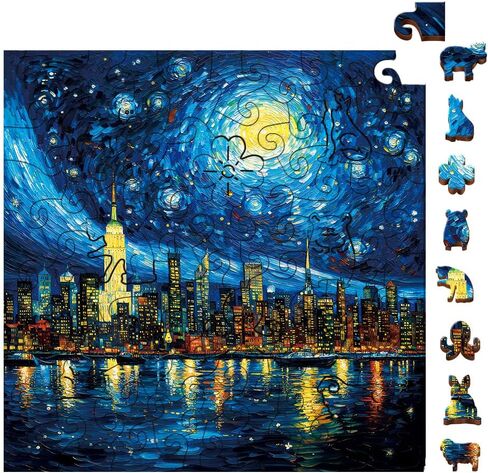 Wooden Puzzles Jigsaw Puzzles 286pcs DIY Puzzle for Adults and Kids Starry Sky Puzzles-Gift for Christmas, Home Decorations, and Mindful Play 11 * 11 Inch in Saudi Arabia