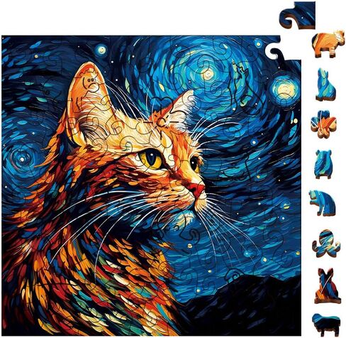 Wooden Puzzles Jigsaw Puzzles 286pcs DIY Puzzle for Adults and Kids Starry Sky Puzzles-Gift for Christmas, Home Decorations, and Mindful Play 11 * 11 Inch in Saudi Arabia