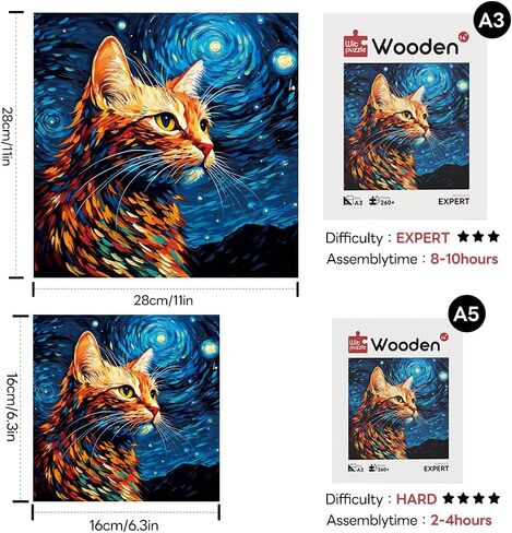 ألغاز خشبية، ألغاز تركيب الصور، 286 قطعة، ألغاز DIY للبالغين والأطفال، ألغاز السماء المرصعة بالنجوم - هدية لعيد الميلاد، وديكورات المنزل، واللعب اليقظ 11 * 11 بوصة in Saudi Arabia