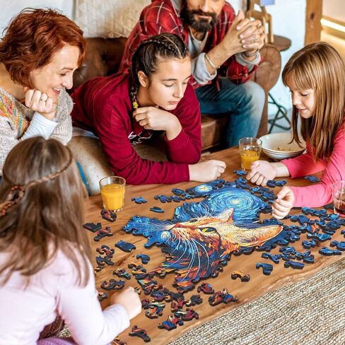 ألغاز خشبية، ألغاز تركيب الصور، 286 قطعة، ألغاز DIY للبالغين والأطفال، ألغاز السماء المرصعة بالنجوم - هدية لعيد الميلاد، وديكورات المنزل، واللعب اليقظ 11 * 11 بوصة in Saudi Arabia
