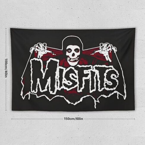 Grunge Punk Music Misfits Tapestry Decorative Wall Art Tapestries Hanging for Home College Dorm Room Decor Poster Banner Flag 40×60 inches in Saudi Arabia