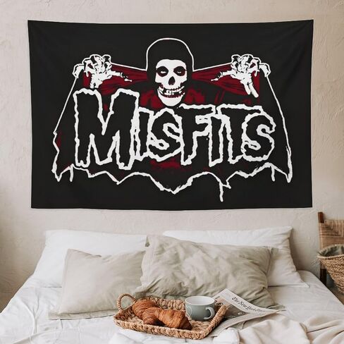Grunge Punk Music Misfits Tapestry Decorative Wall Art Tapestries Hanging for Home College Dorm Room Decor Poster Banner Flag 40×60 inches in Saudi Arabia