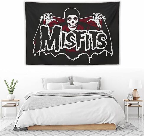 Grunge Punk Music Misfits Tapestry Decorative Wall Art Tapestries Hanging for Home College Dorm Room Decor Poster Banner Flag 40×60 inches in Saudi Arabia