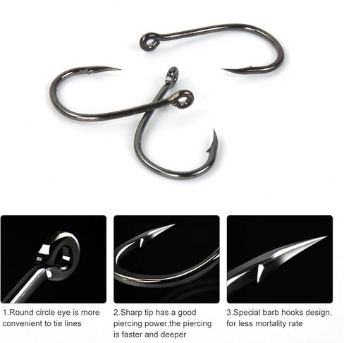 في اي بي مون مجموعة خطافات صيد السمك في المياه المالحة عالية الكربون، مجموعة خطافات صيد السمك غير الشائكة، مجموعة خطافات صيد السمك، خطافات اسماك محمولة في صندوق in Kuwait