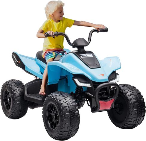 Towallmark Officially Licensed Mc-Laren Ride on Car, 24V Battery Powered, 4-Wheeler Quad Car Toy ATV for 3-8yrs, Electric Off-Road Car with 2 Speeds, LED Lights, Bluetooth, MP3, Blue in Saudi Arabia