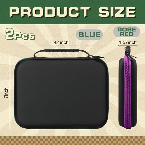Aoriher 2 Pcs Dice Case Dice Box Dice Holder Display Storage Case with Handle Slotted Tray Holds 70 Dices Large Capacity Travel Case Organizer Role Playing Game for Rpg Table Game(Green, Purple) in Saudi Arabia
