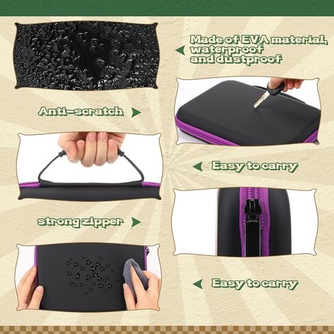 Aoriher 2 Pcs Dice Case Dice Box Dice Holder Display Storage Case with Handle Slotted Tray Holds 70 Dices Large Capacity Travel Case Organizer Role Playing Game for Rpg Table Game(Green, Purple) in Saudi Arabia